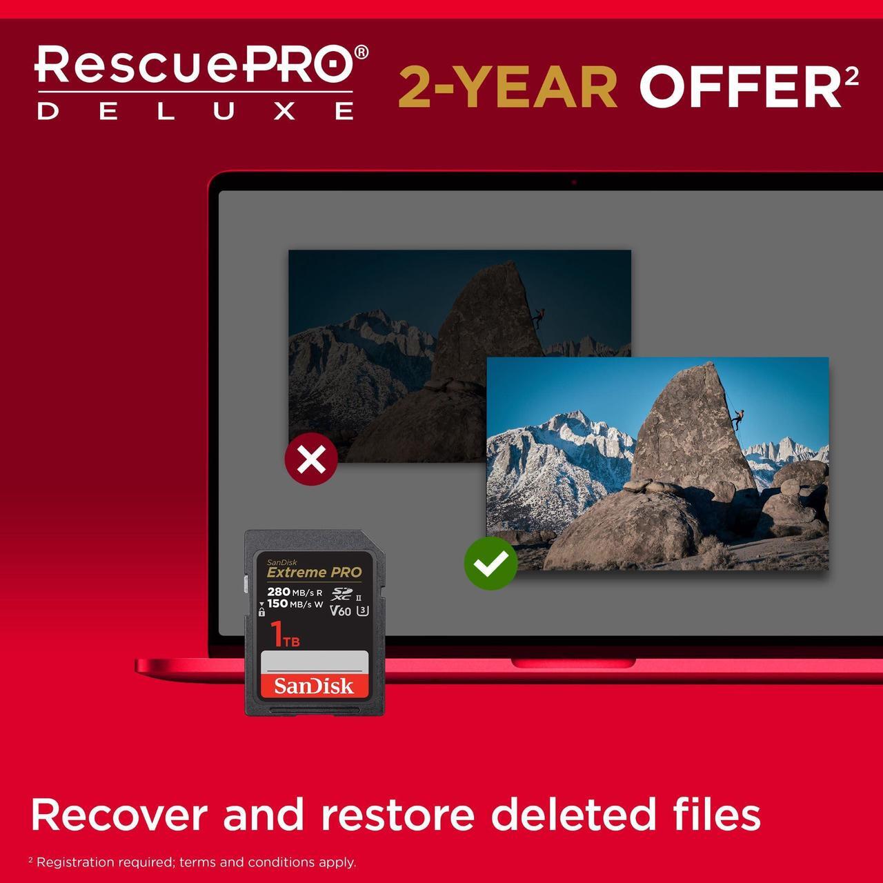 Alt view image 6 of 7 - SanDisk 1TB Extreme PRO SDXC UHS-II Memory Card - C10, U3, V60, 6K, 4K UHD, SD Card - SDSDXEP-1T00-GN4IN