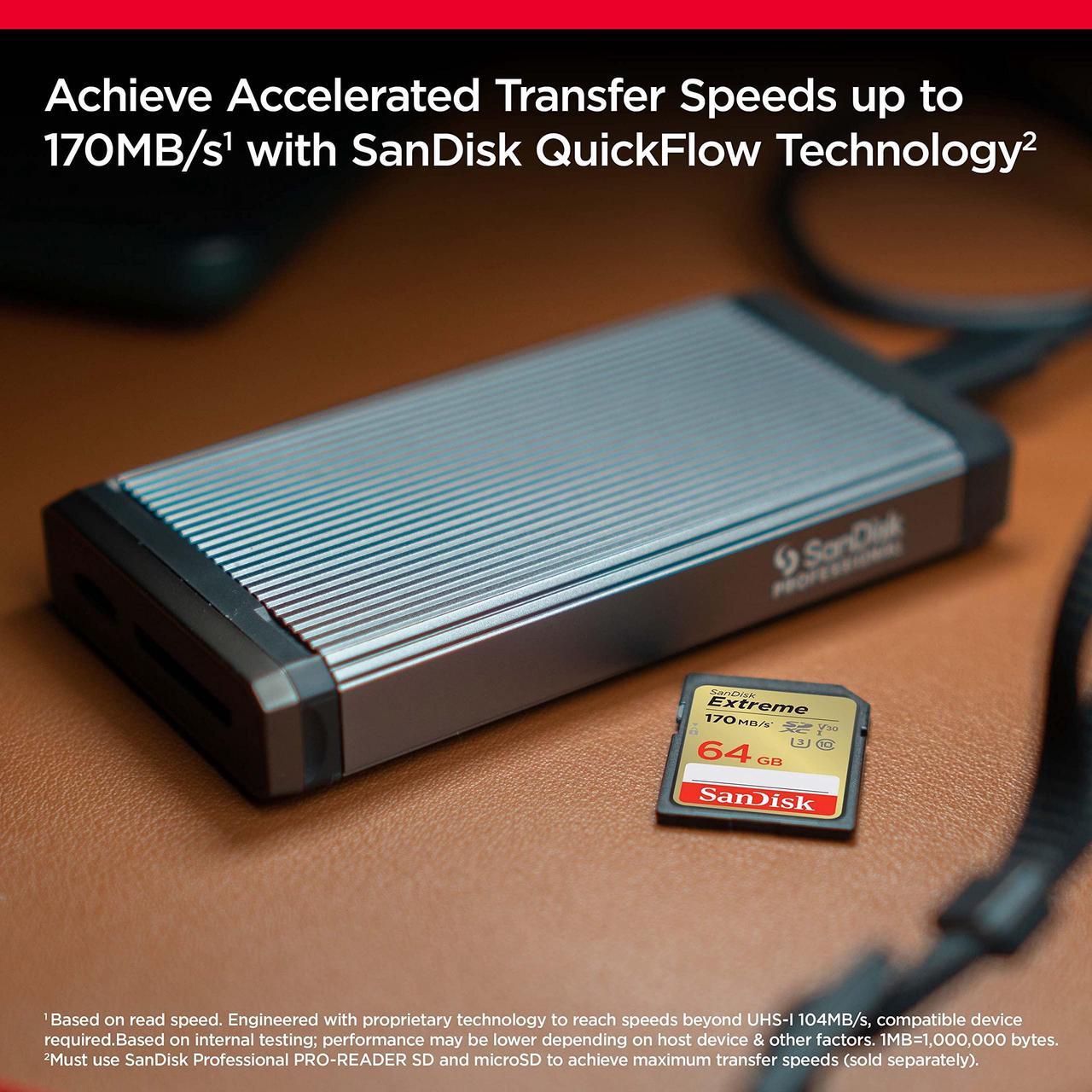 Alt view image 7 of 10 - SanDisk 64GB Extreme SDXC UHS-I/U3 Class 10 V30 Memory Card, Speed Up to 170MB/s (SDSDXV2-064G-GNCIN)