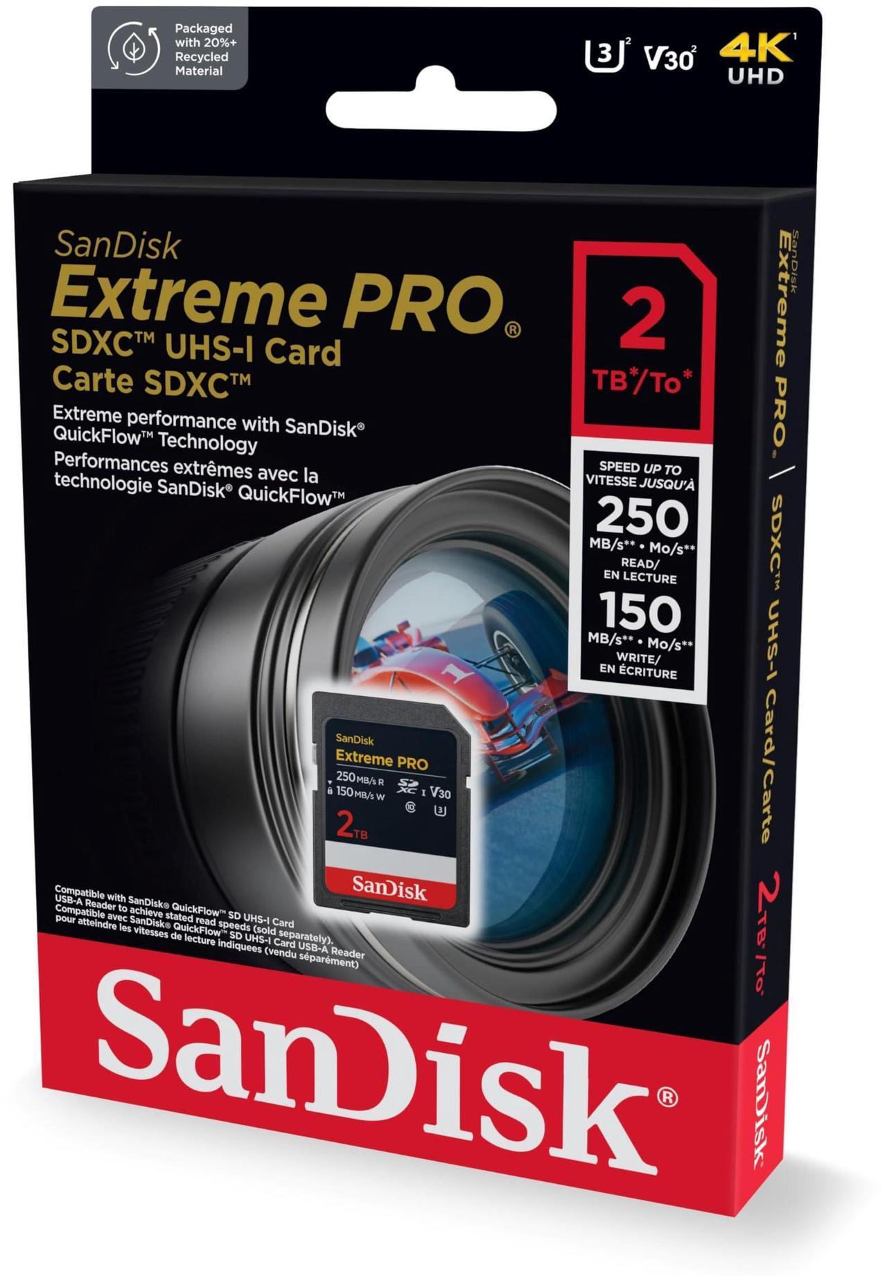 Alt view image 10 of 11 - SanDisk Extreme Pro 2TB Secure Digital Extended Capacity (SDXC) Memory Card Model SDSDXXD-2T00-GN4IN