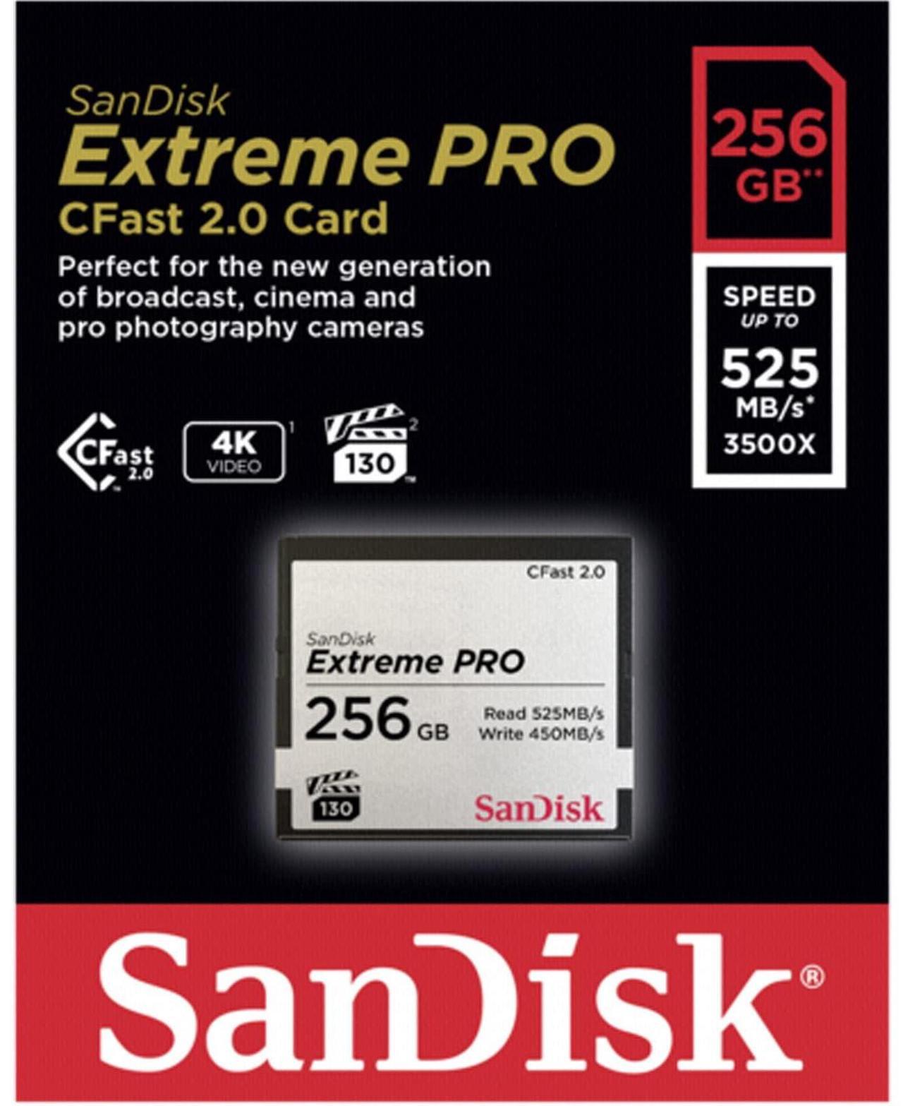 Alt view image 9 of 10 - SanDisk Extreme Pro 256GB CFast 2.0 Memory Card SDCFSP-256G-G46D