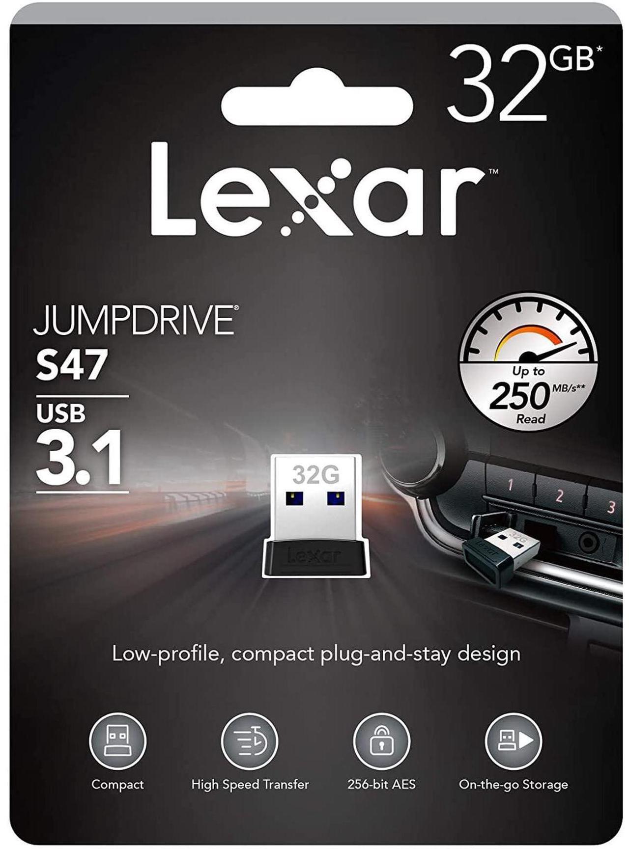 Alt view image 6 of 9 - Lexar LJDS47-32GABBK MAF 32GB USB 3.1 Flash Drive r250MB/s Lexar JumpDrive S47 Low Profile Black/Silver