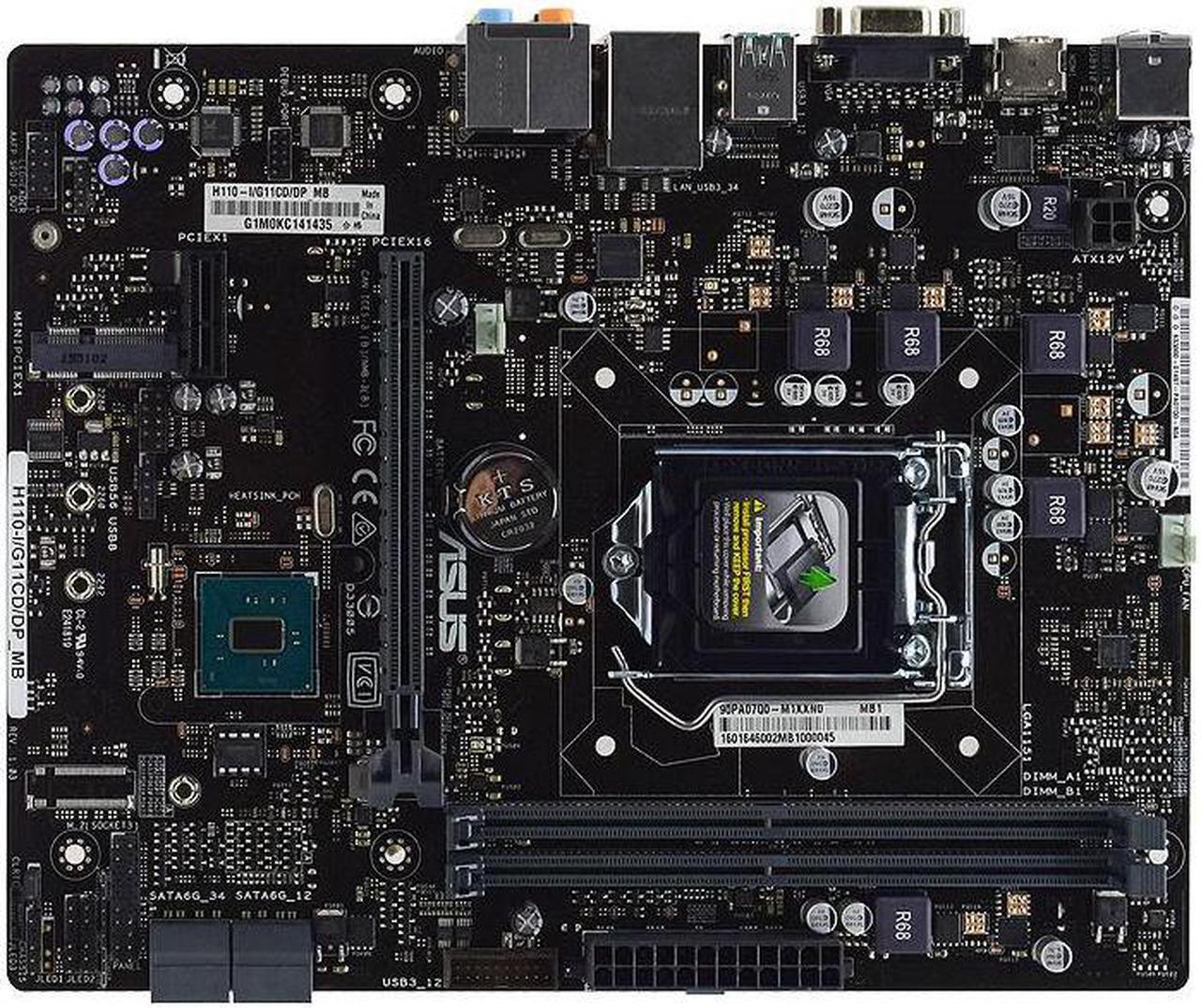 Alt view image 7 of 8 - ASUS H110-I/G11CD/DP_MB LGA 1151 Intel H110  Desktop PC Motherboard DDR4 PCI-E X16 SATA3 USB3.0 ATX Core i3 i5 i7 CPUS