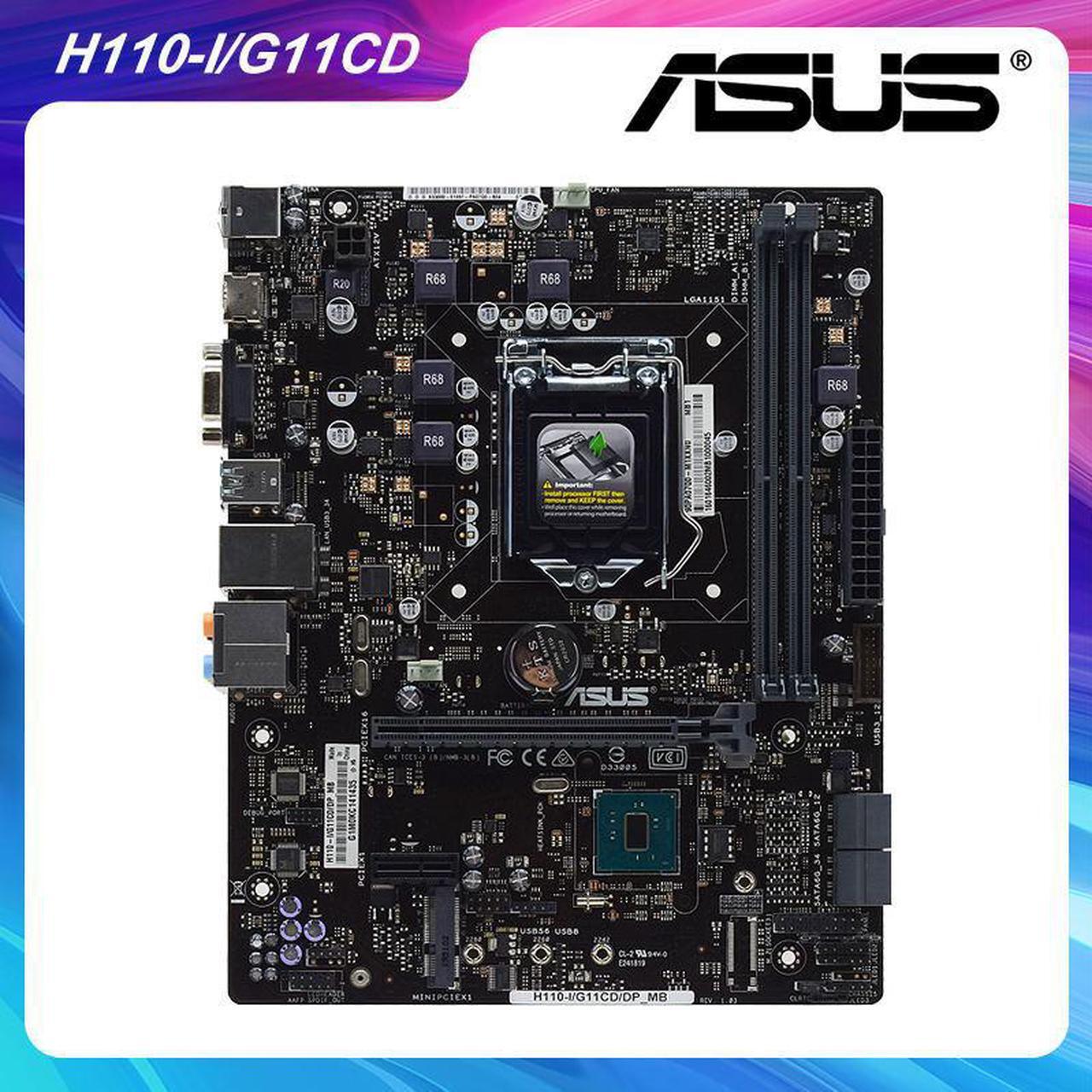 Alt view image 5 of 8 - ASUS H110-I/G11CD/DP_MB LGA 1151 Intel H110  Desktop PC Motherboard DDR4 PCI-E X16 SATA3 USB3.0 ATX Core i3 i5 i7 CPUS