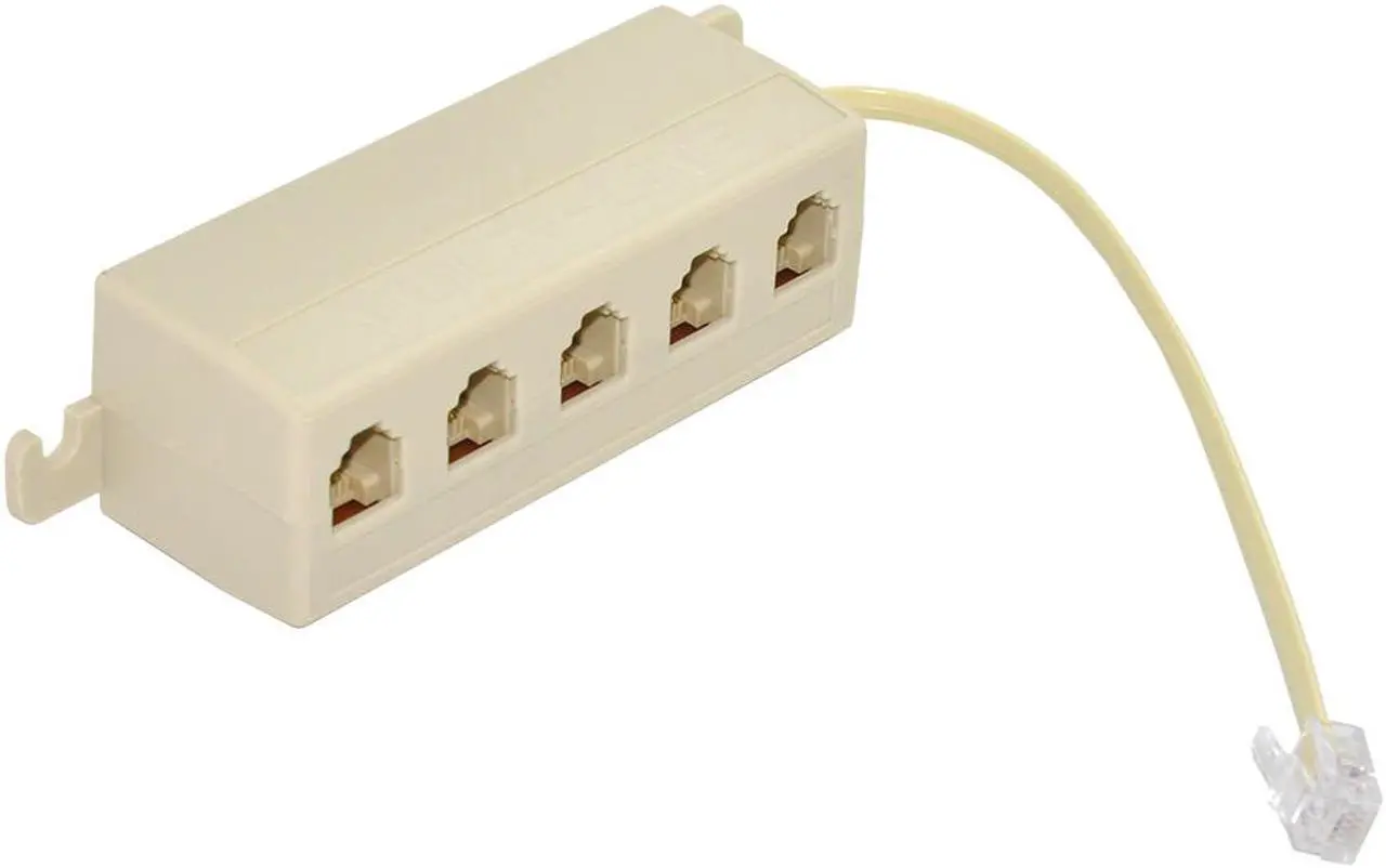 Alt view image 7 of 7 - CYDZ 5 Way Outlet 6P4C RJ12 RJ11 6P4C to 6P4C 4 Way Telephone Line Modular Splitter Adapter