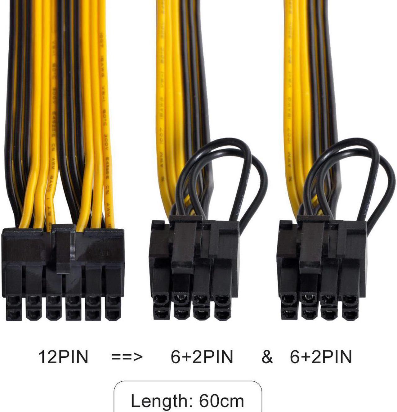 12Pin to ATX Dual 8Pin & 6Pin Female Extension Splitter GPU Power Cable for 3080 3090 Cirsair AX850 AX750 AX650