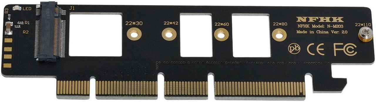 Alt view image 3 of 5 - M.2 M-key NVME AHCI NGFF SSD to PCI-E 3.0 16x 4x Adapter for 110mm 80mm SSD