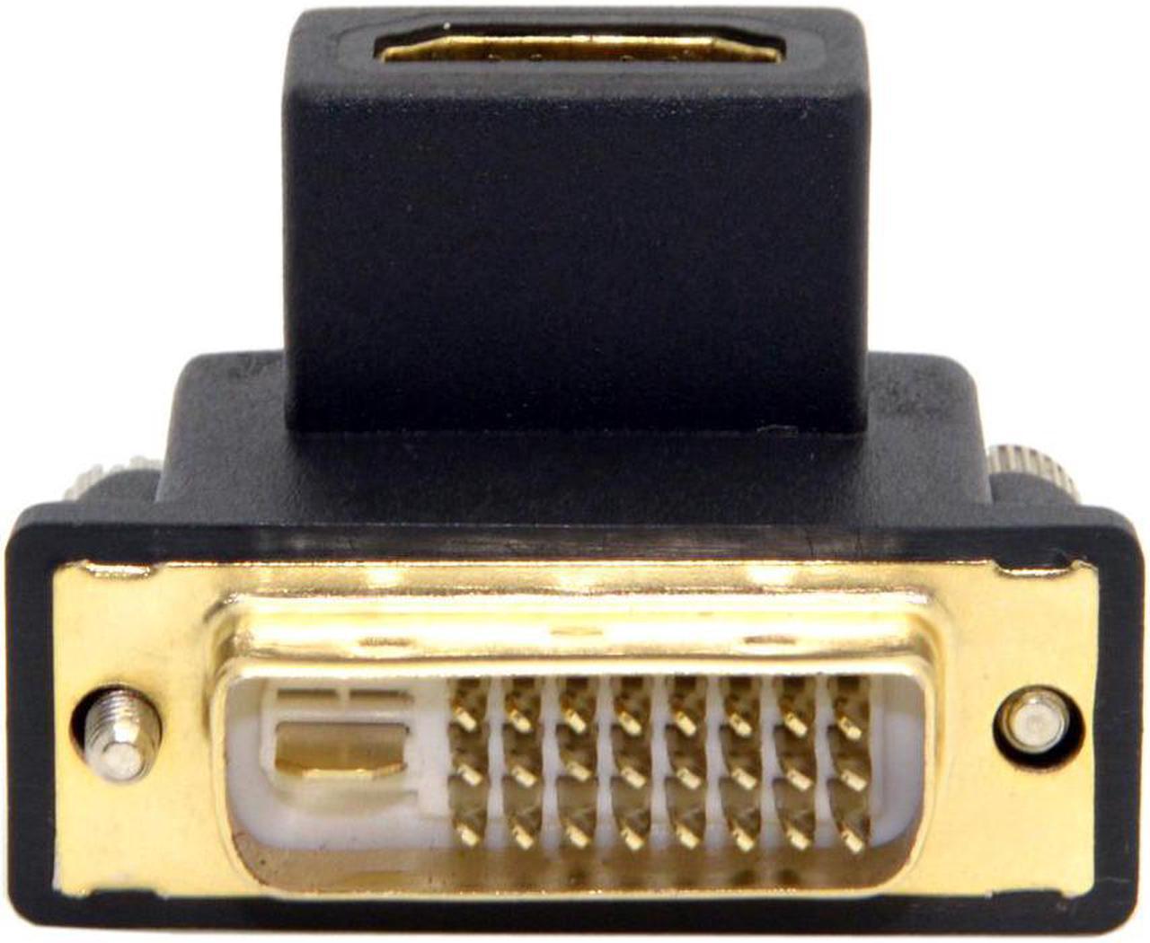 Alt view image 2 of 3 - HDMI-compatible Female to DVI Male 90 Degree Up Angled Adapter Converter for Computer & HDTV & Graphics Card