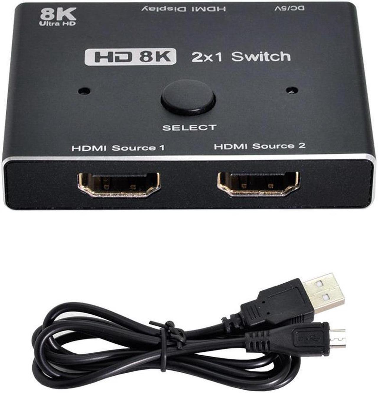 Main image of HDMI-compatible Converter 8K@60hz Compatible 2.1 Switch 2-IN-1-OUT UHD Hub Support HDCP SST Extended 4K@60hz