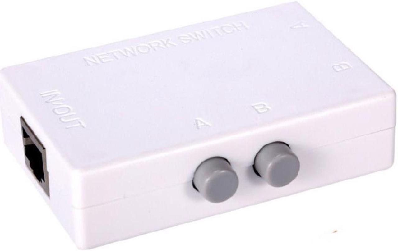 Mini 2 Port RJ45 RJ-45 Network Switch Ethernet Network Box Switcher Dual 2 Way Port Manual Sharing Switch Adapter HUB