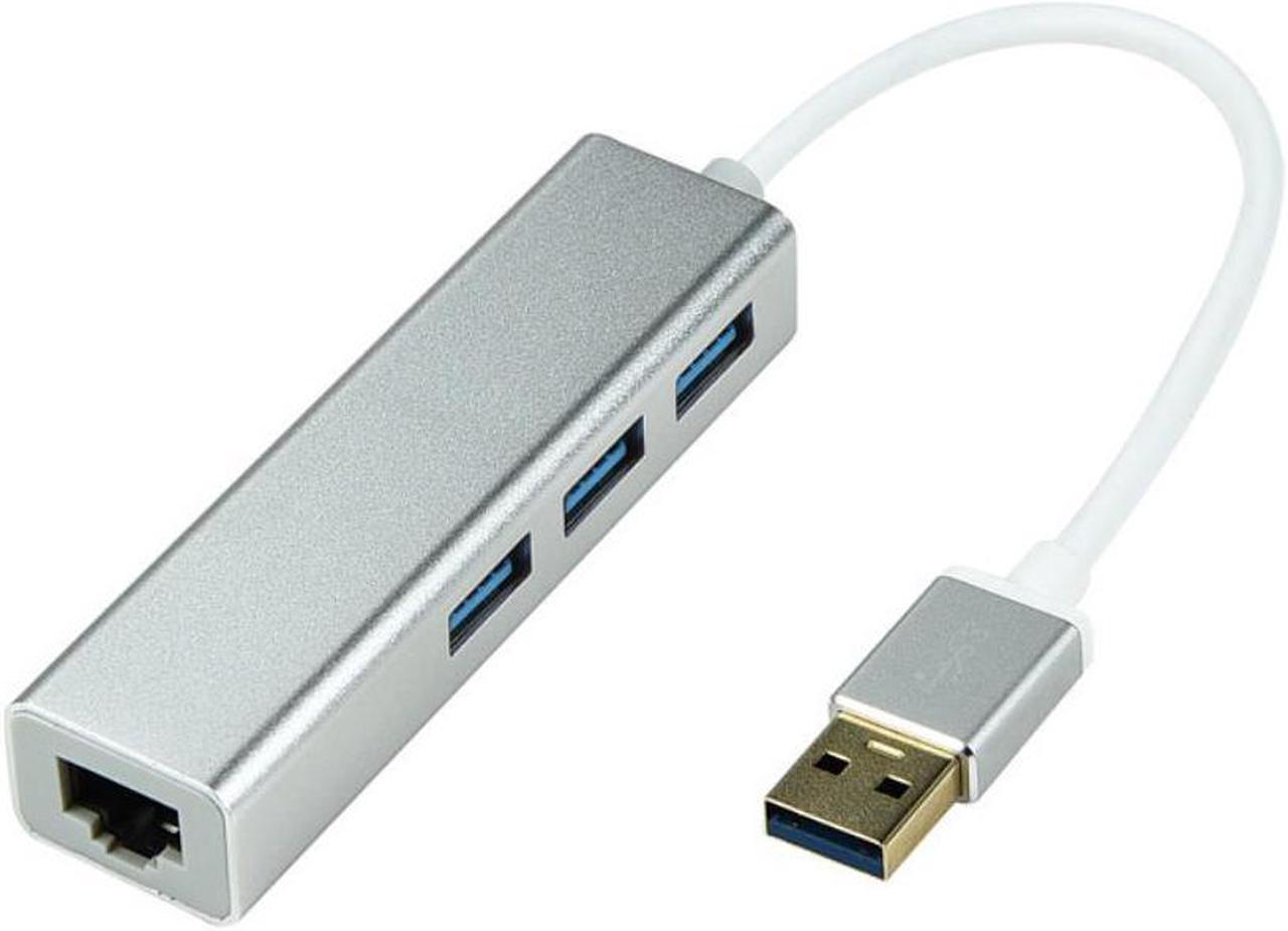 Mobile Phone Accessories USB3.0 100M Aluminum Alloy Drive-Network Card HUB Usb To Rj45 Hub Computer 3.0hub Docking Station