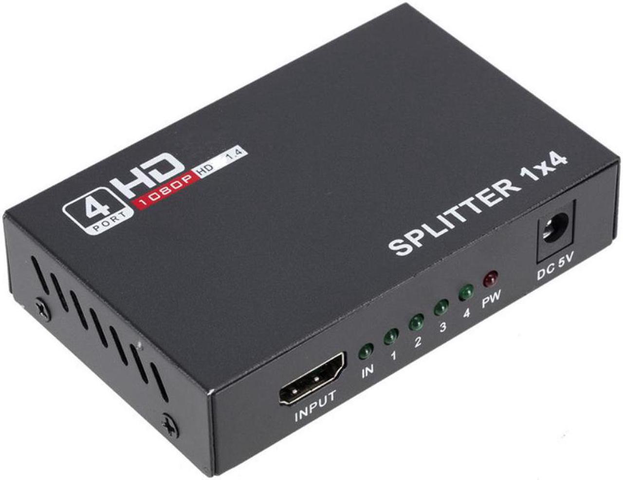 3D 1080P HDMI-compatible Splitter HDCP 1 In 4 Out Power Signal Amplifier 1x4 Audio Spliter Switch HD Converter Adapter