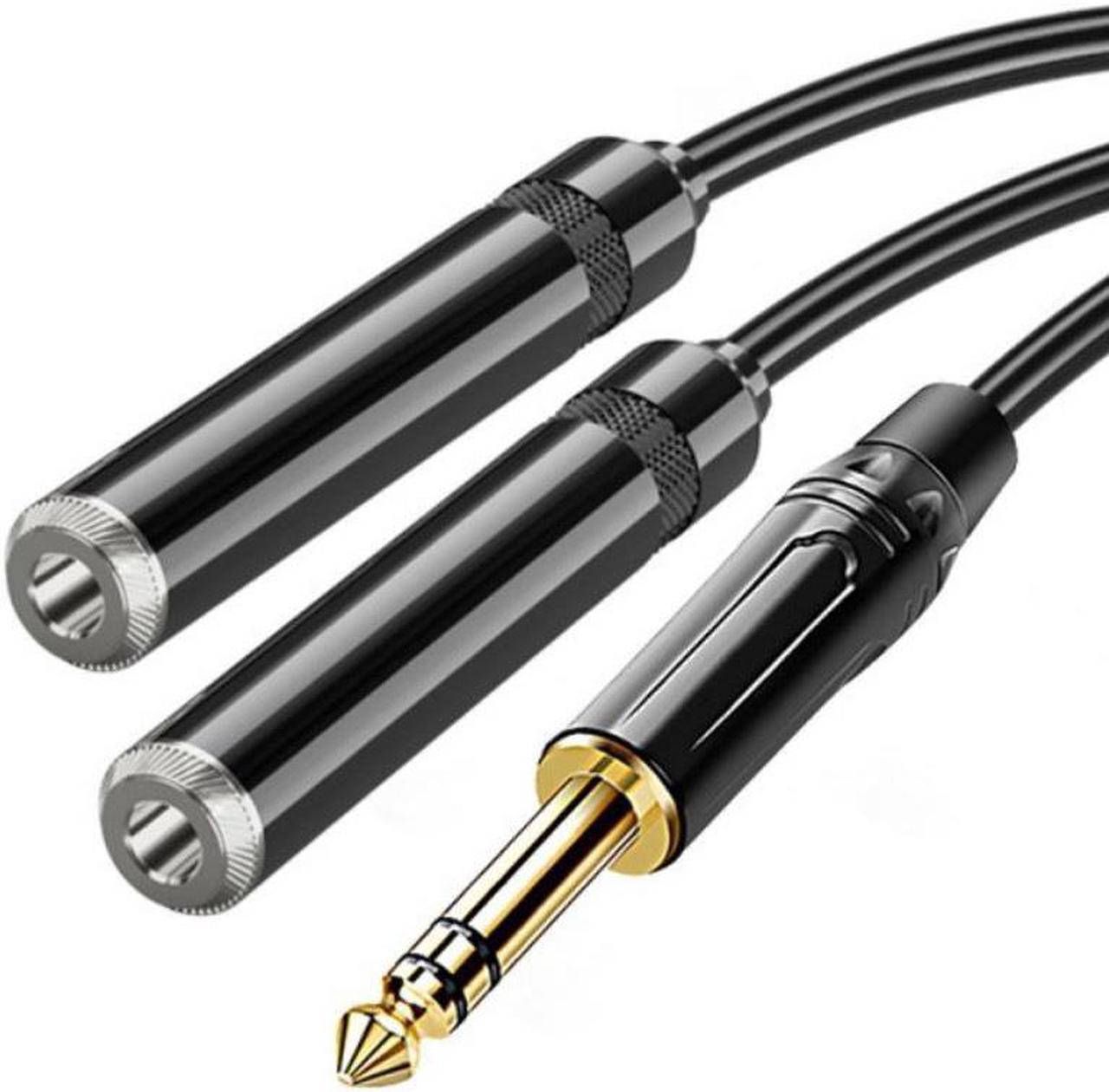 Splitter Headphone for Computer 6.35mm Jack  To 2 Female 6.35mm Mic Audio Y Splitter Cable Headset To PC Adapter AUX Cable