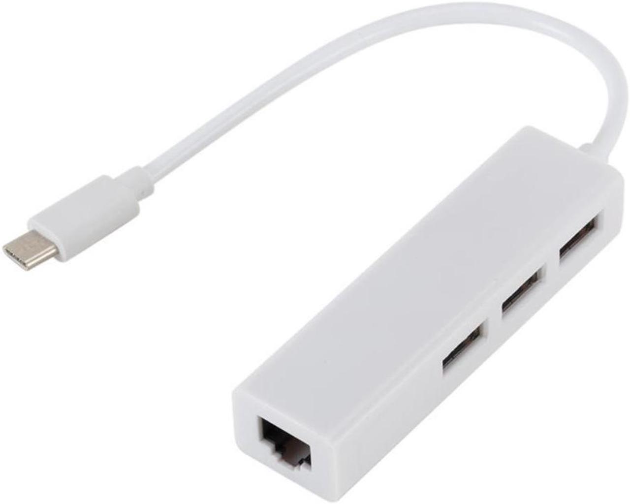 3 Ports USB 2.0 HUB Type C To Ethernet LAN RJ45 Cable Adapter Network Card High Speed Data Transfer Adapter for Macbook