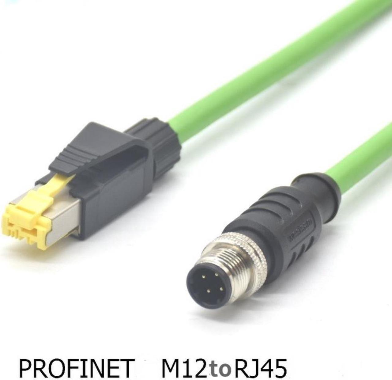 M12 4 Pin D Code To RJ45 Connector Male and Female Wire Connector Profinet Ether Cat Ethernet Line for Router Switch Servo Motor