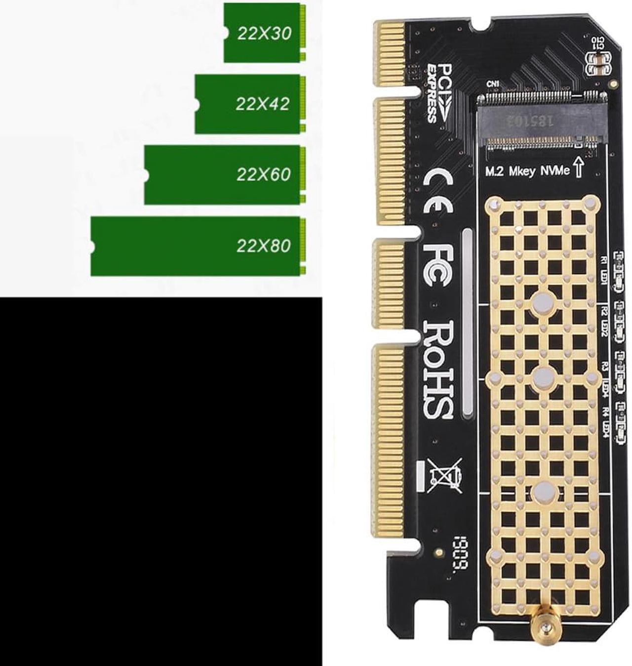 aluminium alloy shell Led Expansion Card Computer Adapter Interface M.2 NVMe SSD To PCIE 3.0 X16