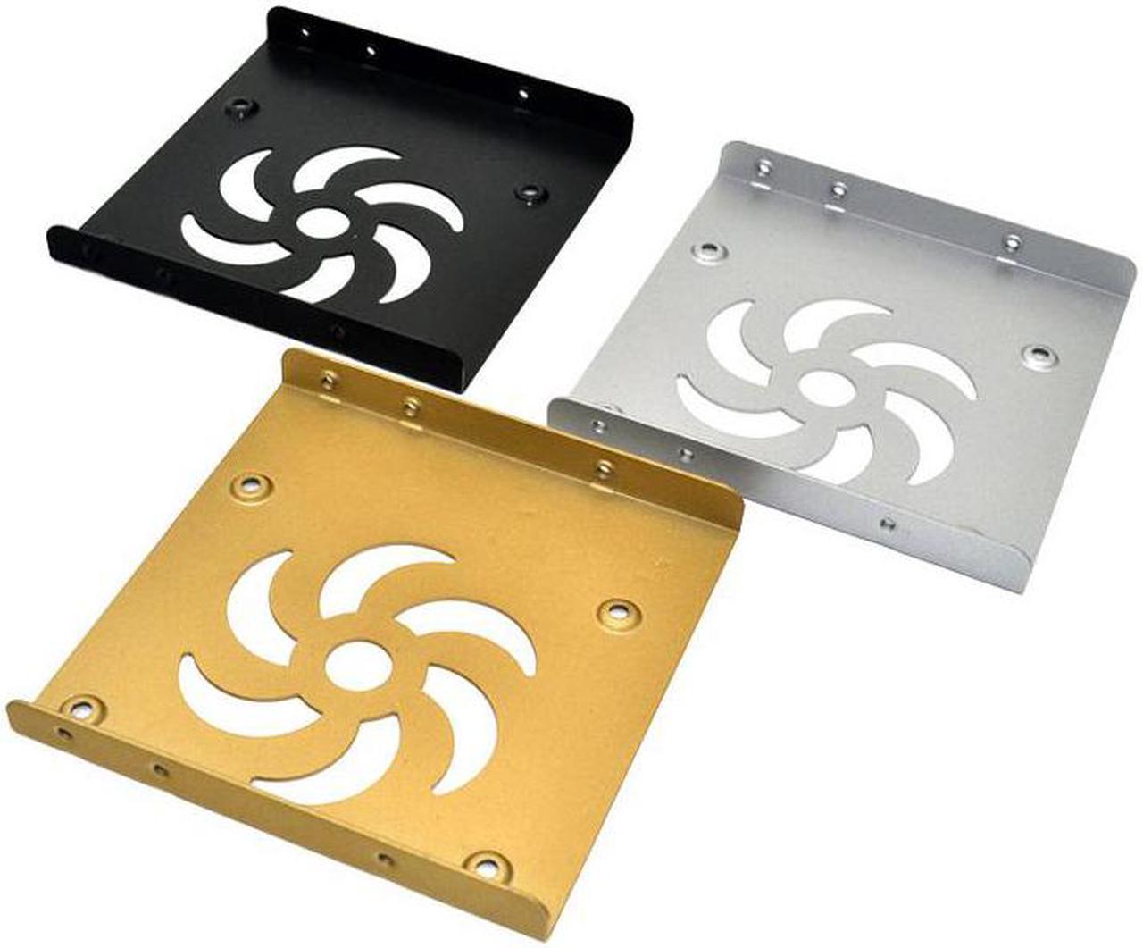 Black Silver Gold 3 Colors 2.5" SSD to 3.5" Bay Caddy Tray Hard Drive HDD Mounting Dock Tray Bracket Adapter Converter Heat Sink