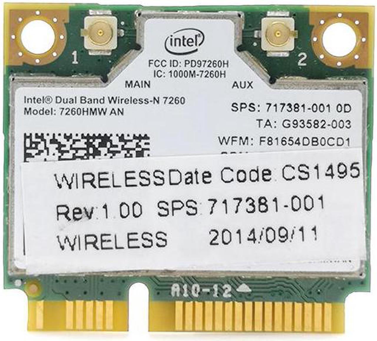 Wireless Card Dual Band For Intel Wireless-N 7260 7260HMW AN Half Mini Pci-e 300Mbps Wifi + Bluetooth 4.0 Wlan Card for Notebook