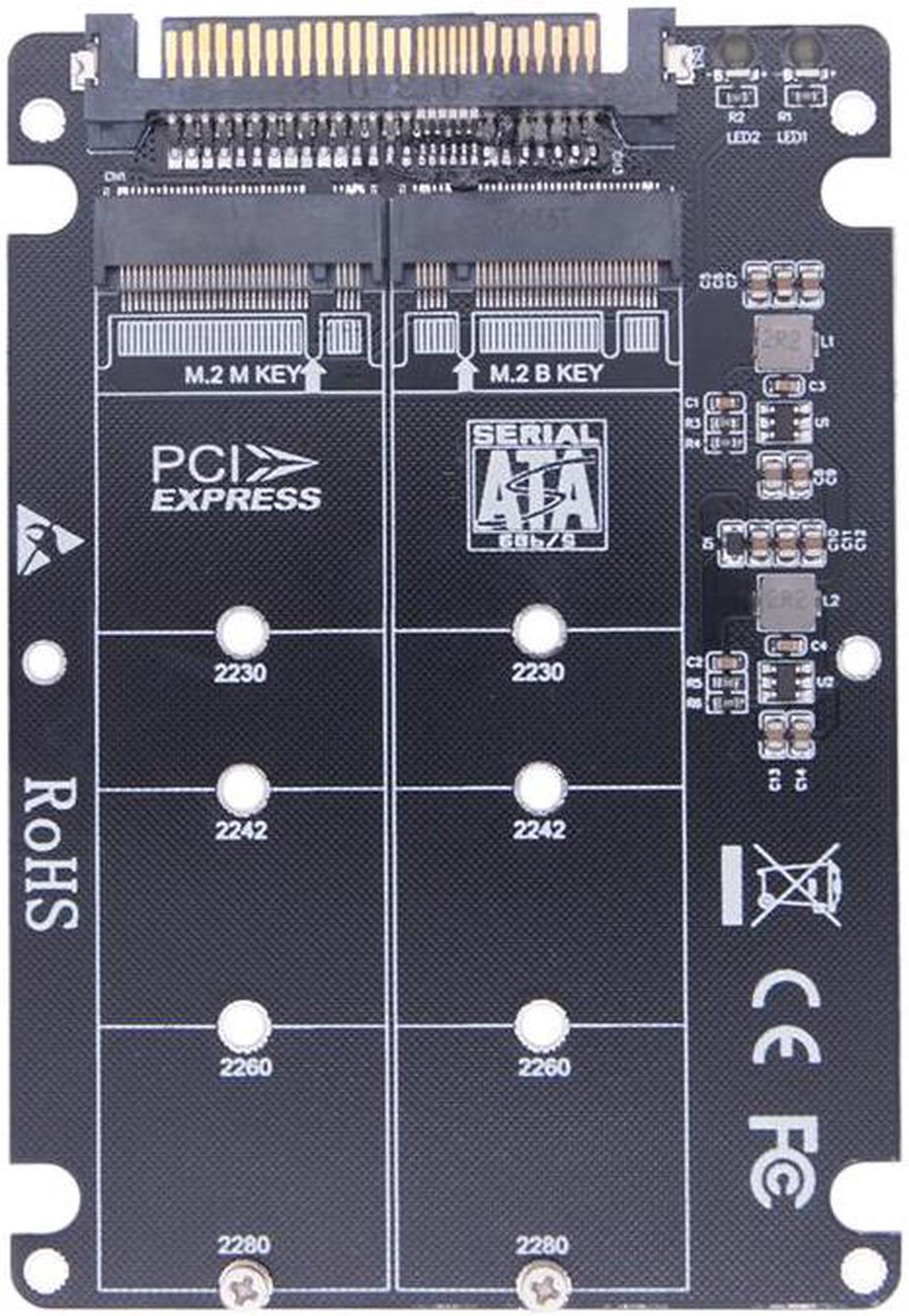 SSD Adapter M.2 SSD to U.2 Adapter M.2 NVMe Key B/M NGFF SSD to PCI-e U2 SFF-8639 Adapter PCIe M2 Converter for Desktop Computer