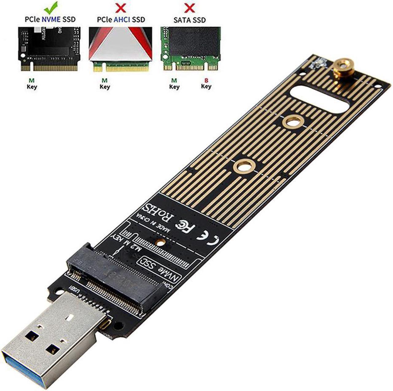 NVME to USB Adapter M.2 SSD to Type-A Card High Performance 10 Gbps USB 3.1 Gen 2 Bridge Chip Support Windows XP /7/8 /10 MAC OS