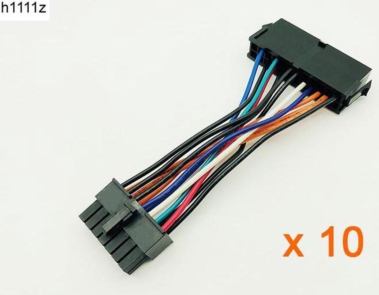 10PCS Power Supply Cable Cord 10cm 18AWG Wire ATX 24 pin to 14 pin Adapter Cable for Lenovo IBM Dell Q77 B75 A75 Q75 Motherboard