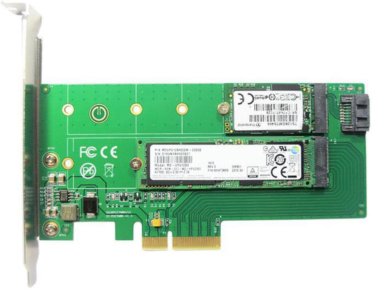 PCI-E X4 to M.2 NVME SSD NGFF Convert Card B+M Key Converter Adapter Support SATA 3.0 6Gbps