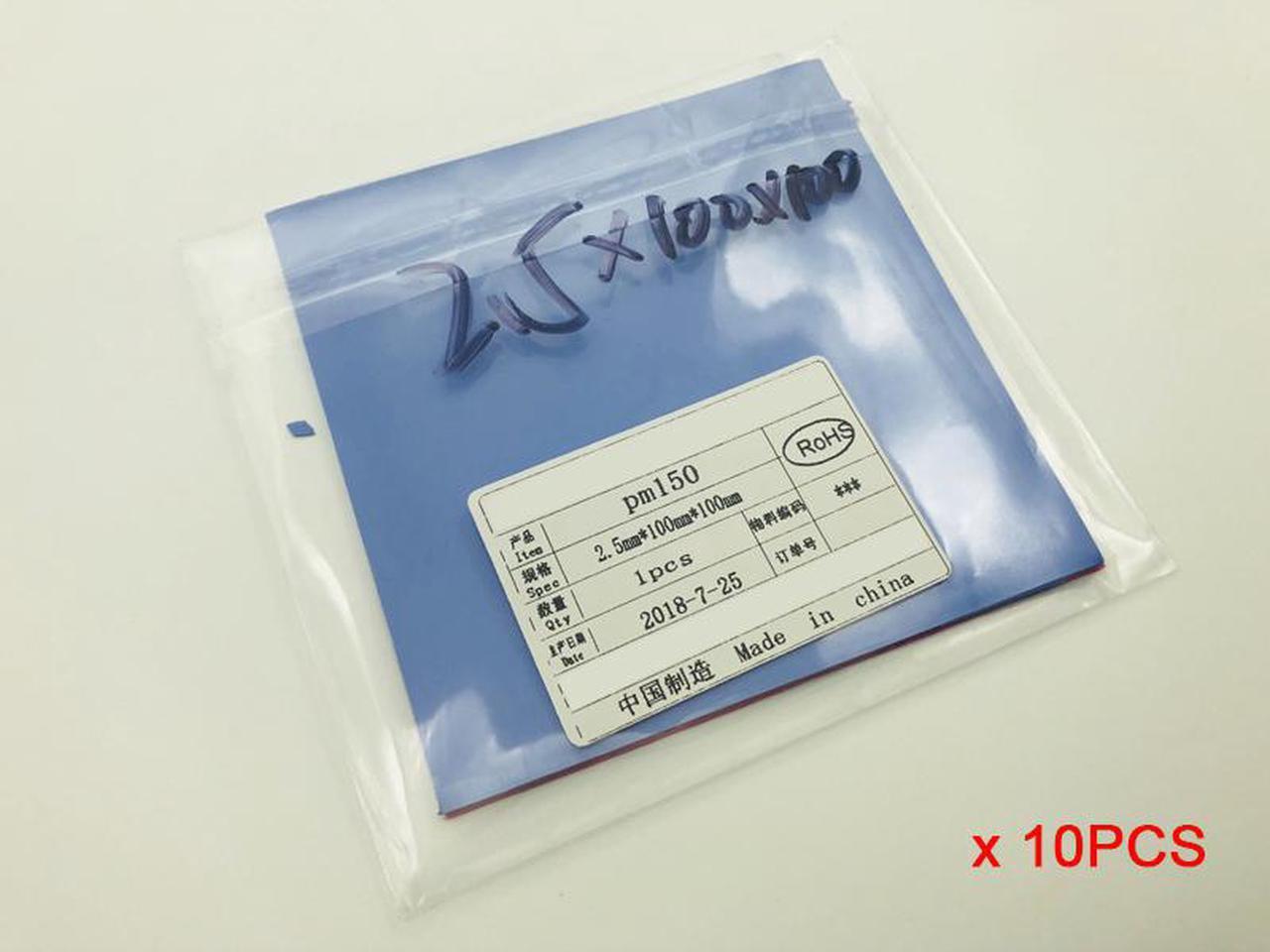 10PCS 100*100*2.5mm Conductive Silicone GPU CPU Thermal Pads 2.5mm heatsink heat sink Grease Paste Adhesive PC Fan Cooler