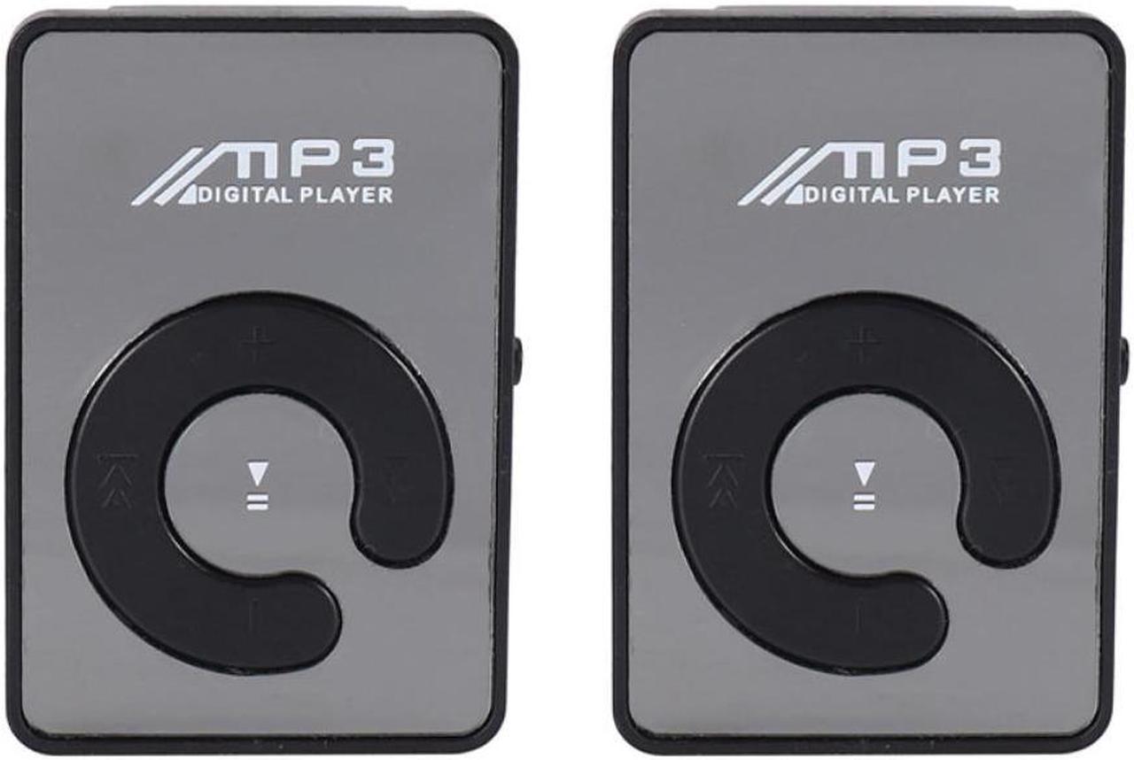 2X Mini Mirror Clip USB Digital MP3 Music Player Support 8GB SD TF Card Black