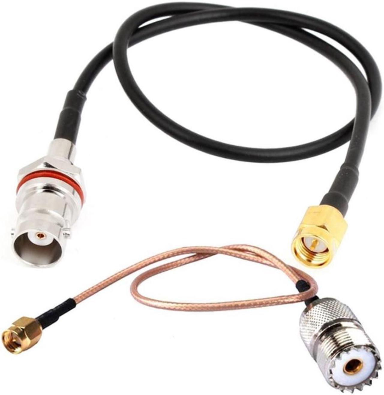 Handheld Antenna Cable SMA Male To UHF SO-239 Female Connectors & SMA Male Plug To BNC Female Jack Network Antenna Pigtail Cable