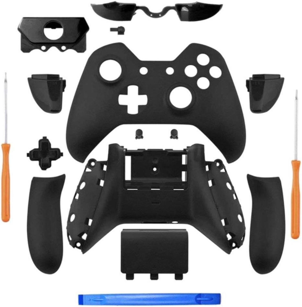 Matte Black Controller Housing Shell Full Set Faceplates Buttons For  One Controller With The 3.5 Mm Headset Jack  One C