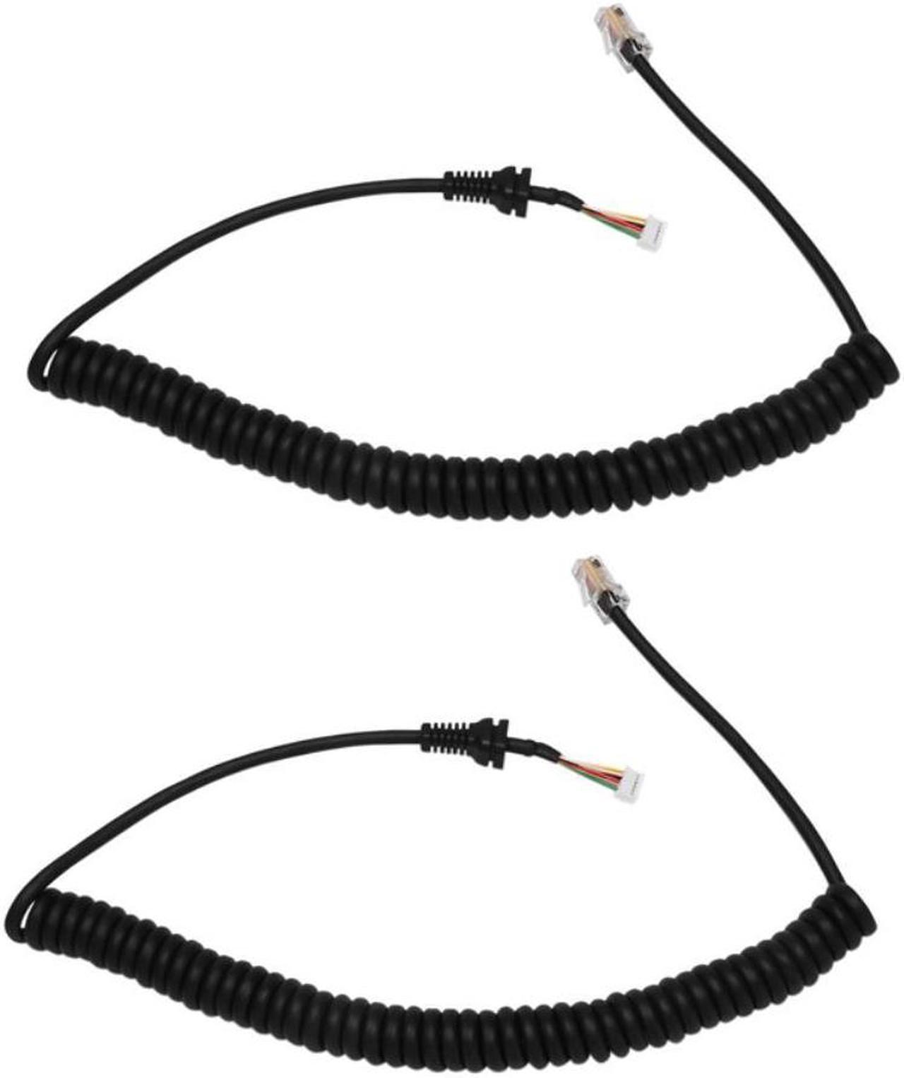 2X Replacement Microphones Mic Cable Cord Wire for Yaesu MH-48A6J FT-7800 FT-8800 FT-8900 FT-7100M FT-2800M FT-8900R