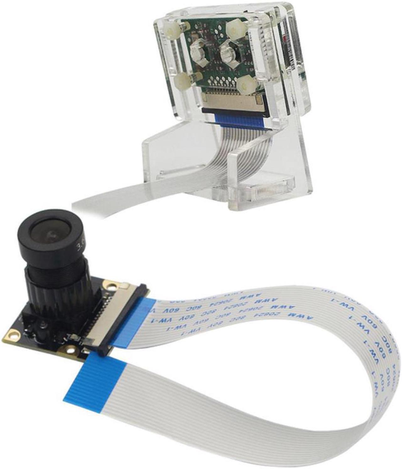 Ov5647 Mini Camera Acrylic Holder Transparent Webcam Bracket For Raspberry Pi 3 Camera & For Raspberry Pi 3B+ 5Mp Megapixel Nigh