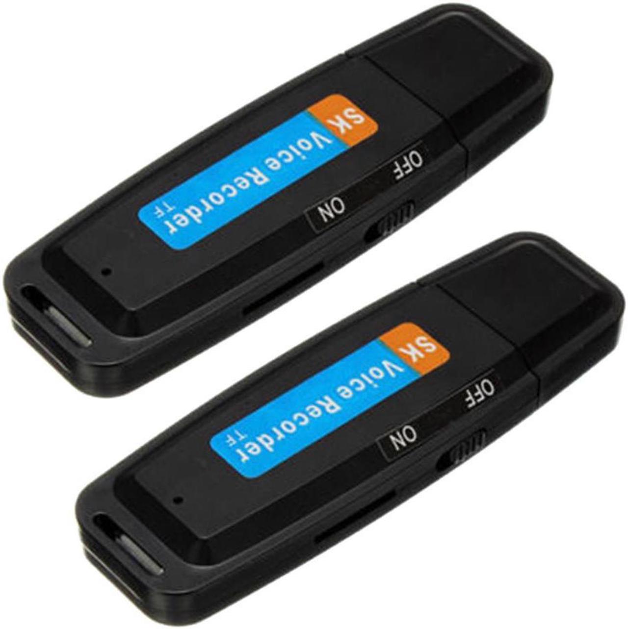 2X Mini U-Disk Digital Audio Recorder USB 3.0 Flash Drives Maximum Support 32GB Memory Card Black