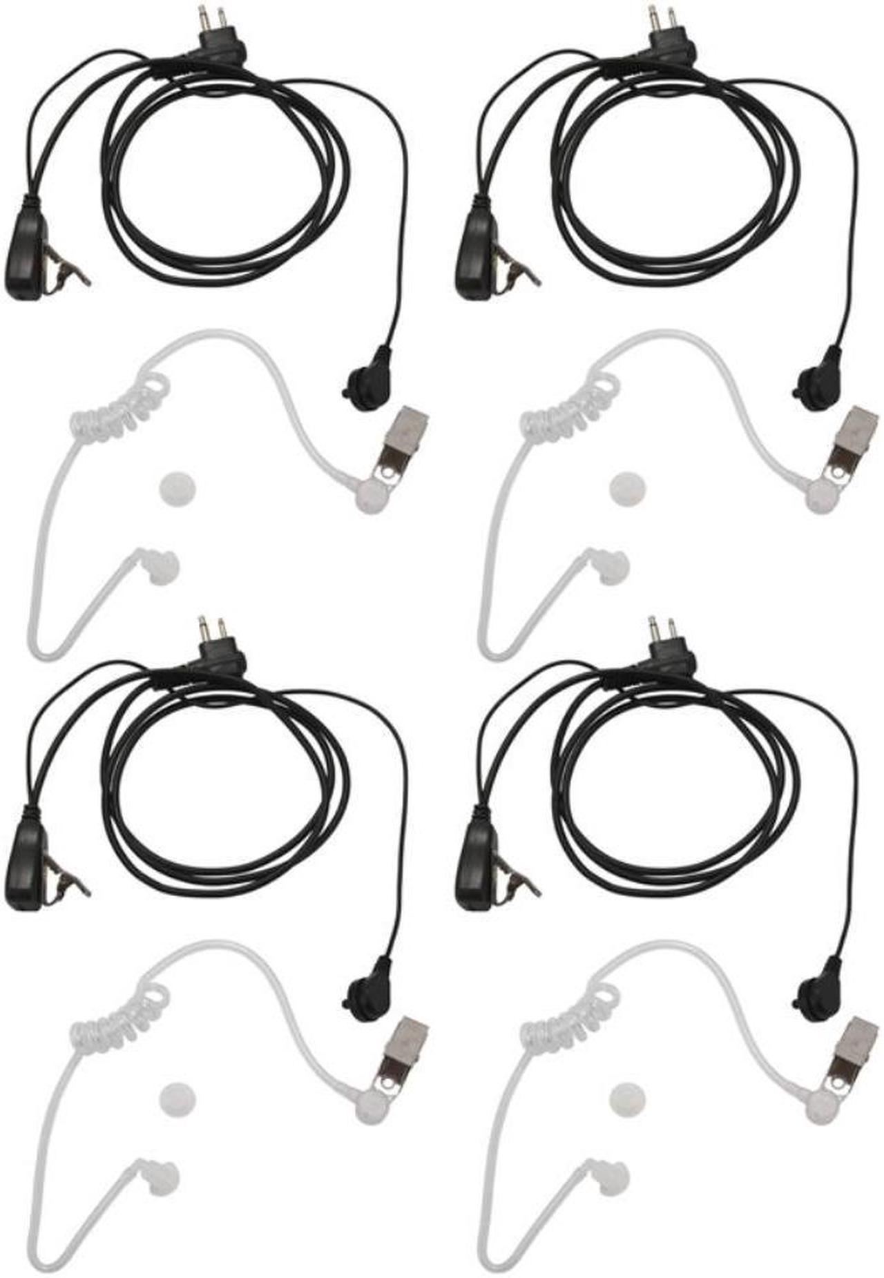 4Pack Fbi Style 2Pin Covert Acoustic Tube Earpiece Ptt Headset For Motorola 2 Ways Radio GP88S GP300 GP68 GP2000 GP88