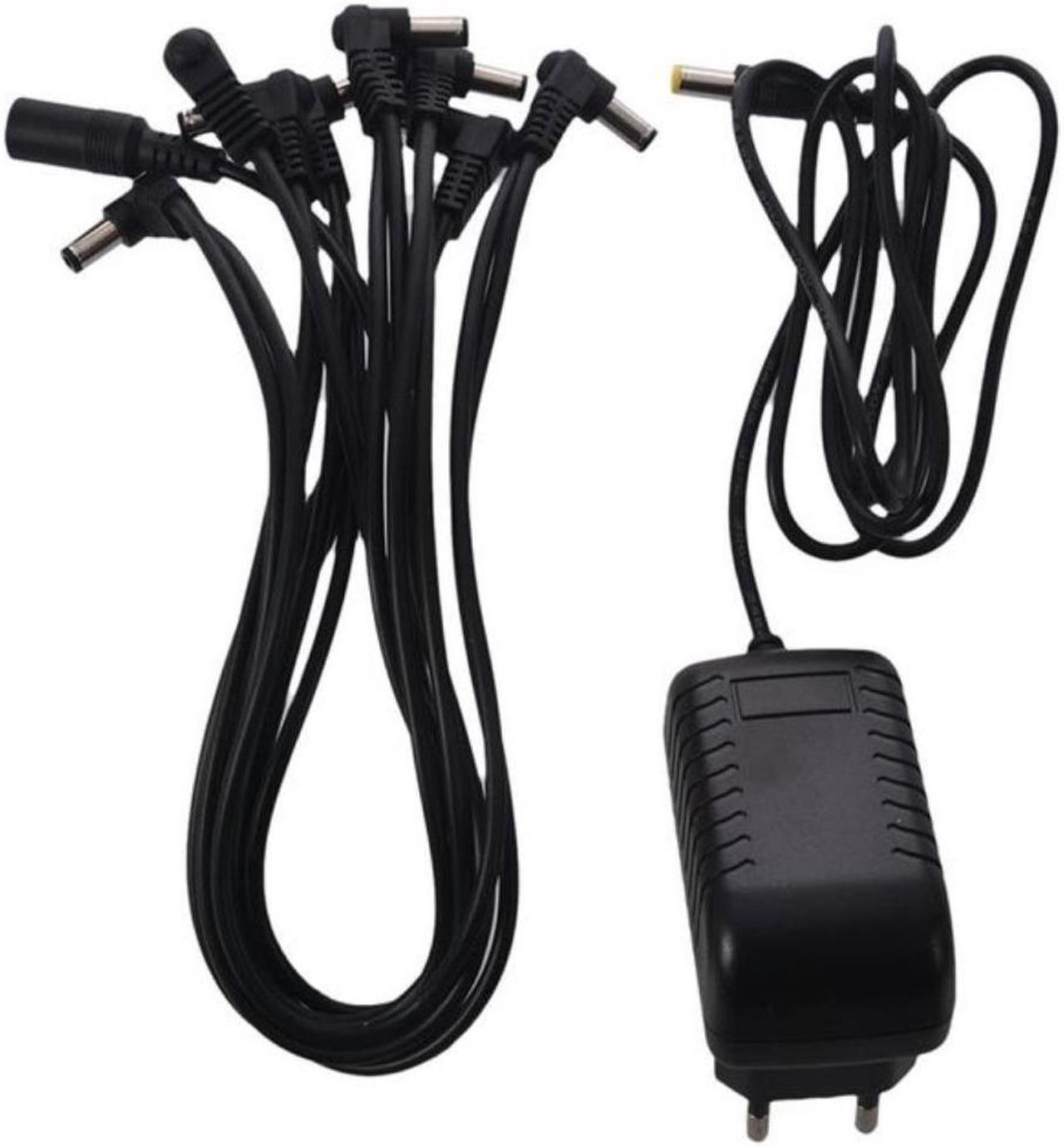 Power Supply For Effect Pedal With 8-Way Cable 9V 1A AC / DC Power Adapter For Pedals With Electric Guitar Effect