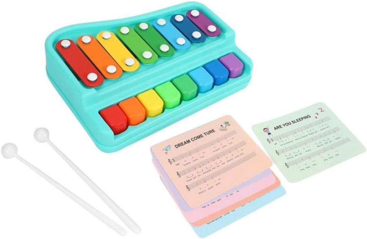 2In1 Baby Kid 8-Note Xylophone Musical Toys Wisdom Development Notes Hand Knock Piano Brain Game Music Toy