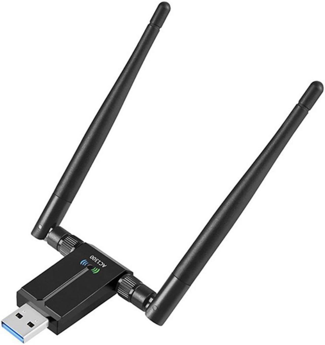 1300Mbps USB3.0 Interface 802.11AC WiFi Adapter, Suitable for WIN7 8 10 XP Vista MAC Linux, USB Computer Network Adapter