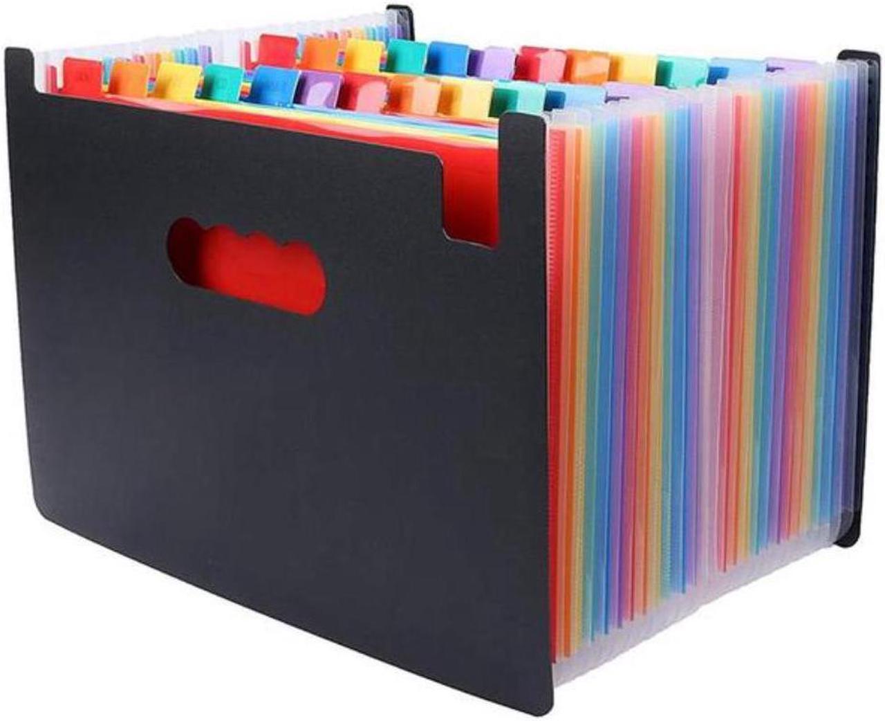 24 Pockets Expanding File Folder Large Space Design A4 Filing Folders Box File Business Home Office Document Accordion File Stor