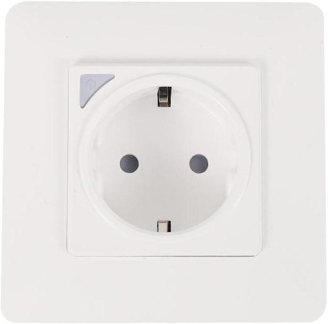 16A Smart Wifi Recessed Power Outlet, Wifi Power Plug With Surge Protection, Alexa And Google Home Plugin (EU Plug)