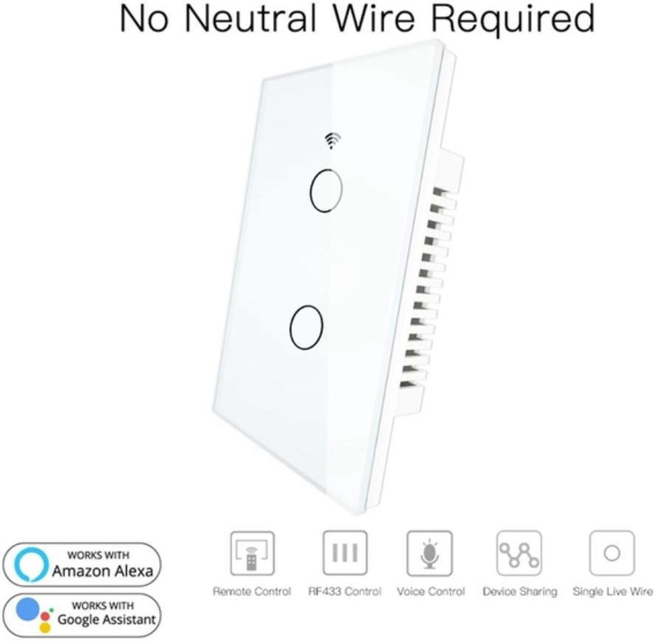 RF433 Wifi Smart Wall Press Switch No Neutral Wire Needed Smart Single Wire Wall Switch US Plug