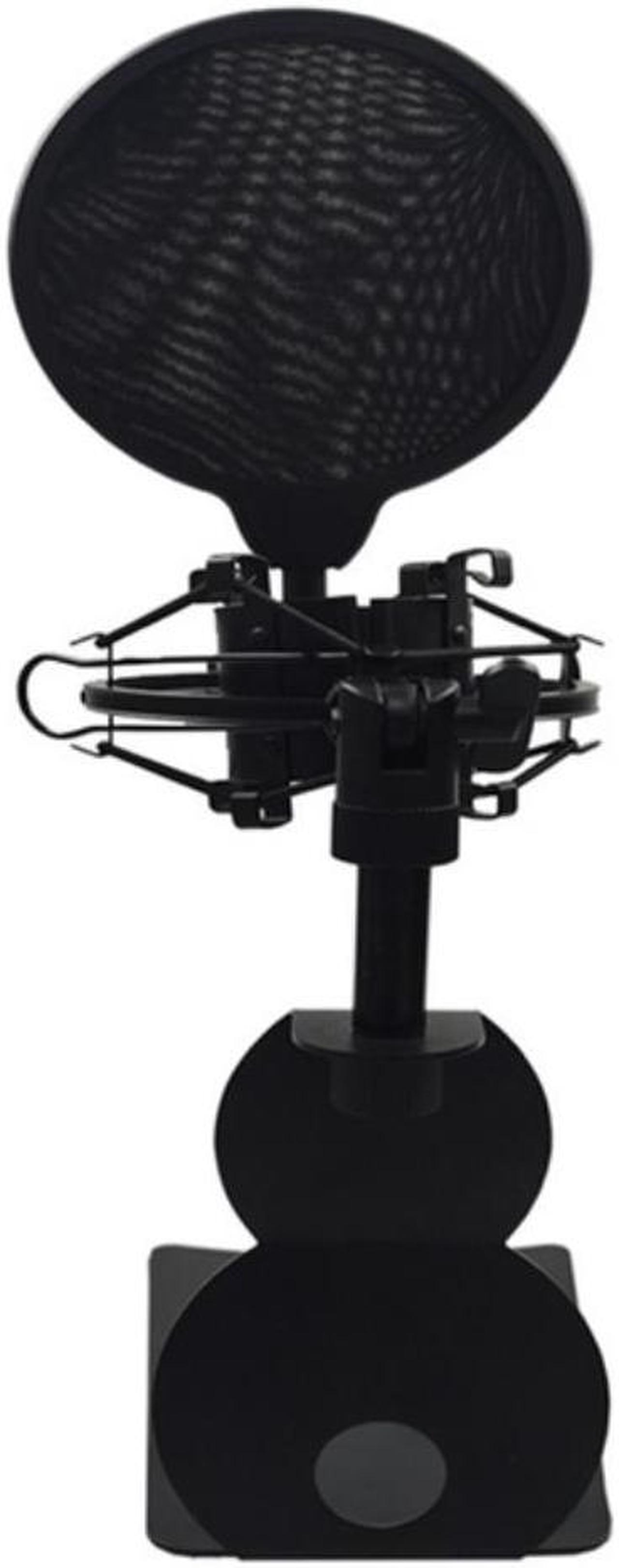 Desk Microphone Holder with Windshield Shock Mount L Shaped Microphone Stand Mount Non Slip Mic Bracket