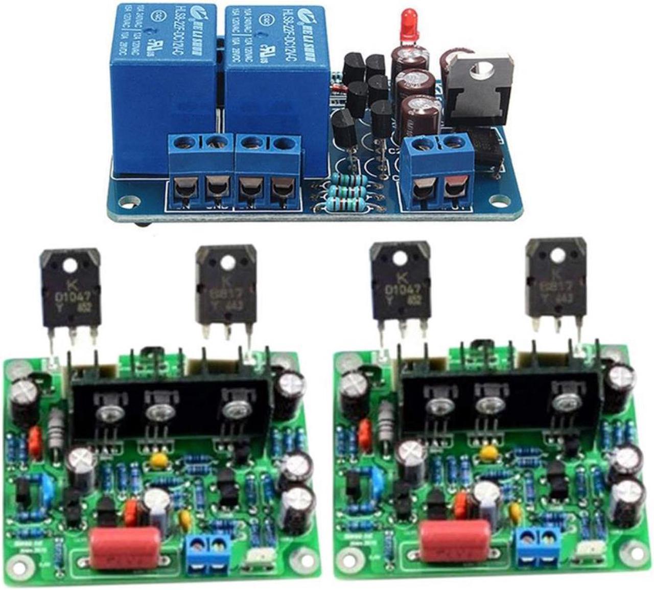 2Pcs Mx50 Se 100Wx2 Dual Channels Audio Power Amplifier Board Hifi Stereo Amplifiers Diy Kit & 1Pcs Speaker Protection Board Com