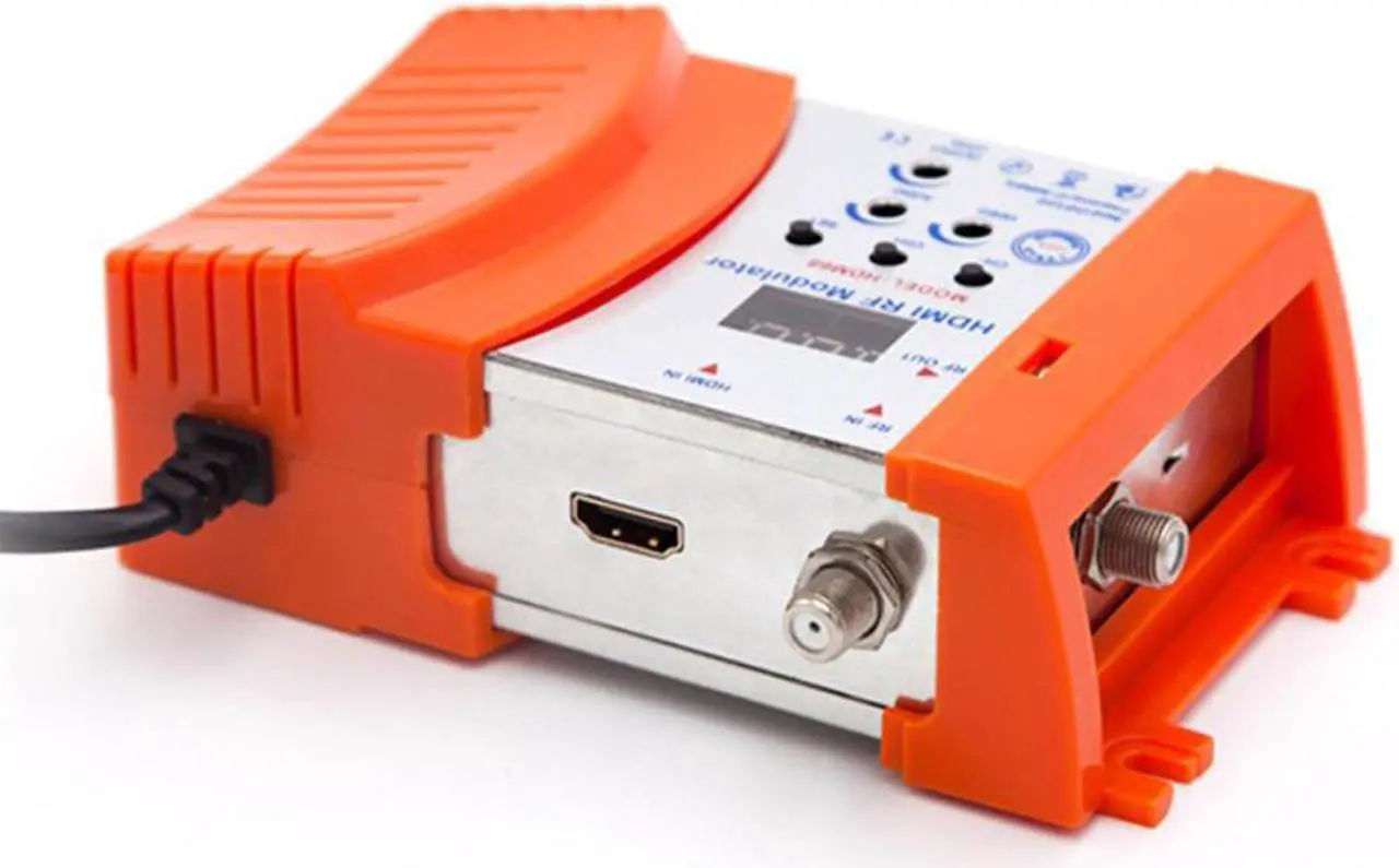 Alt view image 3 of 3 - HDM68 Modulator Digital RF HDMI Modulator AV to RF Converter VHF UHF PAL/NTSC Standard Portable Modulator EU Plug