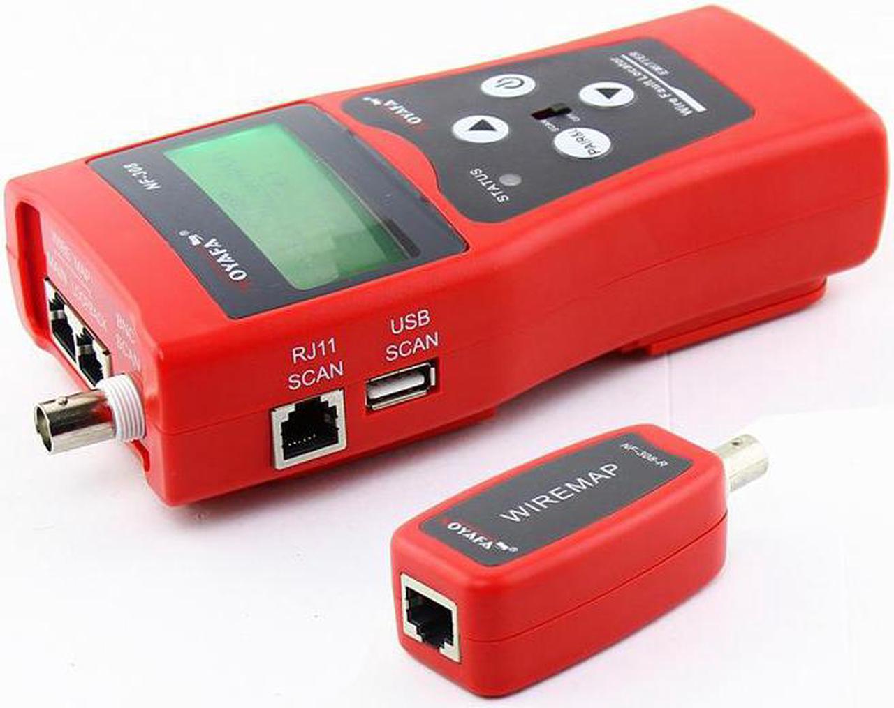 Noyafa  testeur de câbles réseau LAN rouge, localisateur pour Cat5e Cat6e RJ45 coaxial USB BNC RJ11, traceur de fils téléphoniques NF308