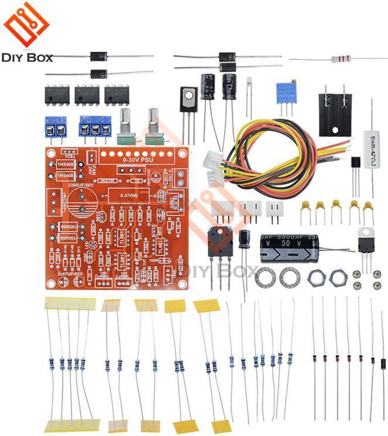 0-30V 2mA-3A DC Regulated Power Supply DIY Kit Continuously Adjustable Current Limiting Protection for School Education Lab