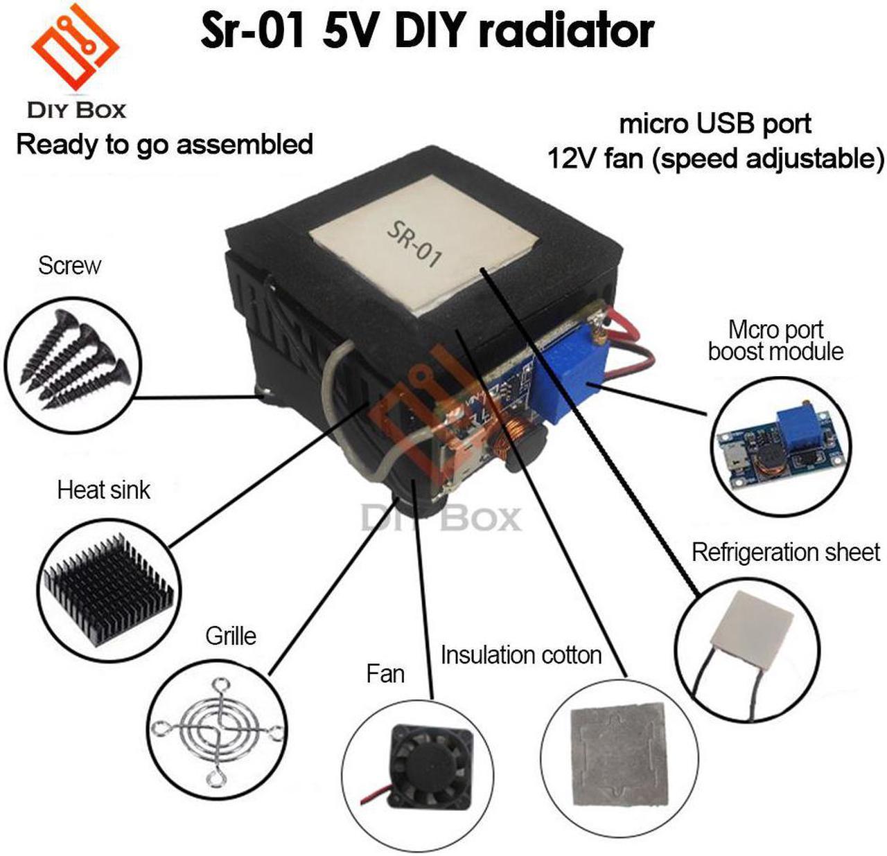 SR-01 5V DIY Mobile Phone Radiator Cooler Semiconductor Refrigeration Sheet Silent Tablet Cooling Artifact Radiator 40*40