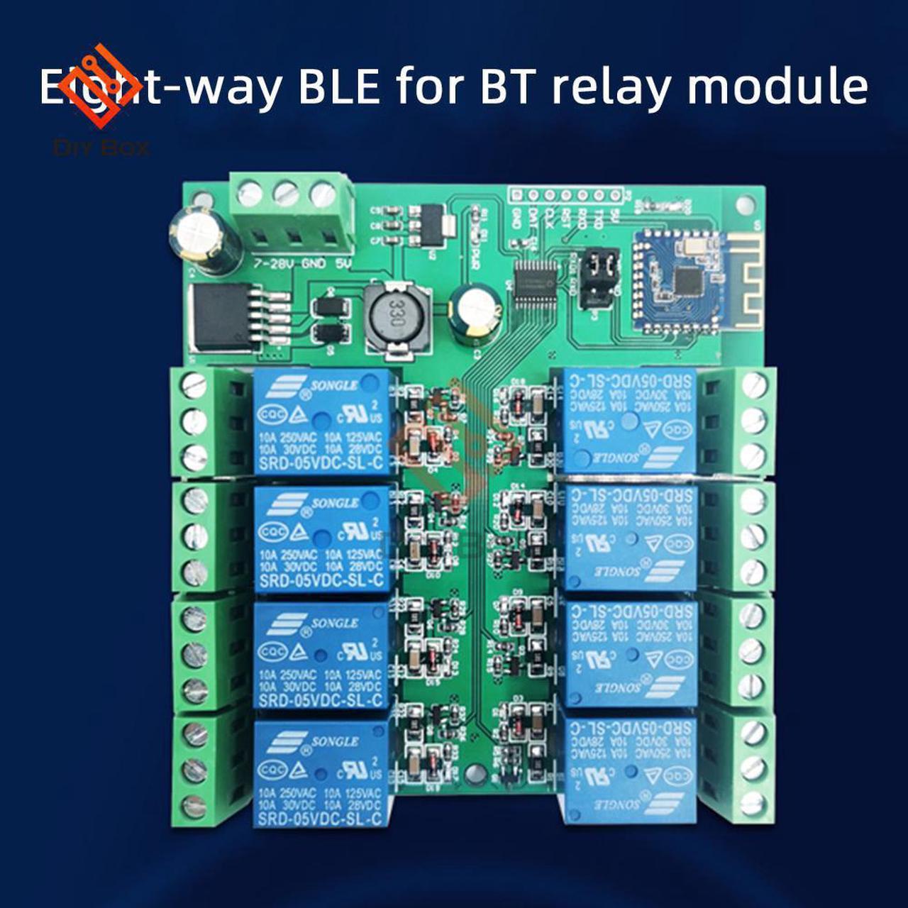 8-Channel Relays BLE for Bluetooth 5.0 Relay Module Relay Board Power Supply for Electrical Appliance