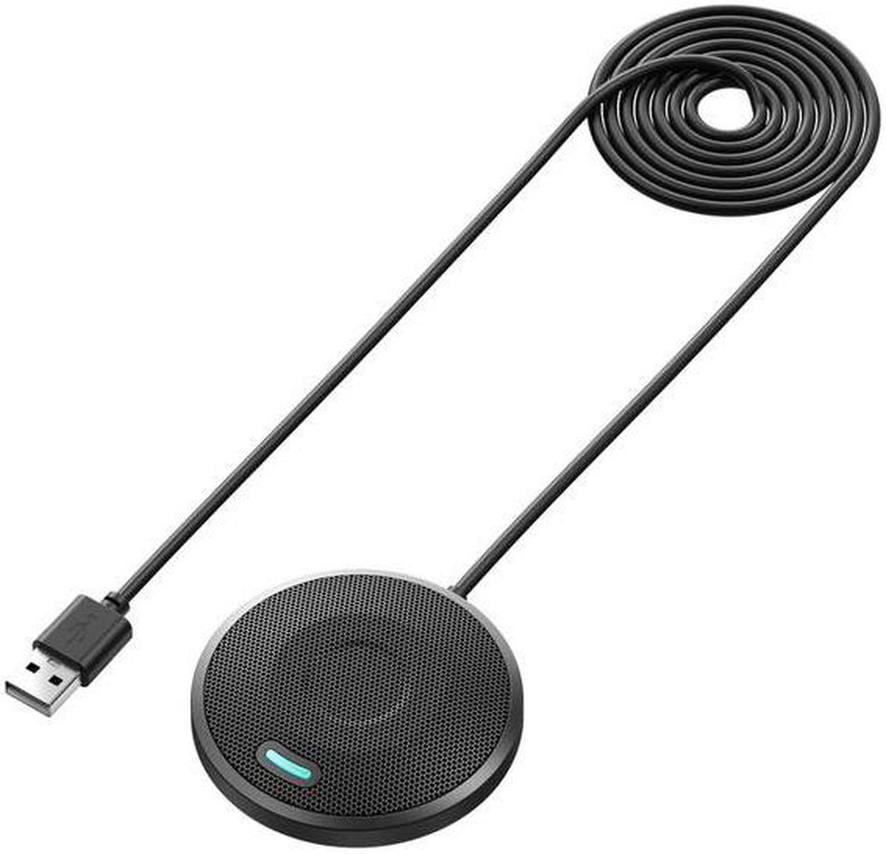 Microphone de conférence, Portable, USB, stéréo, omnidirectionnel, 360 °, à condensateur, pour ordinateur, Plug & Play