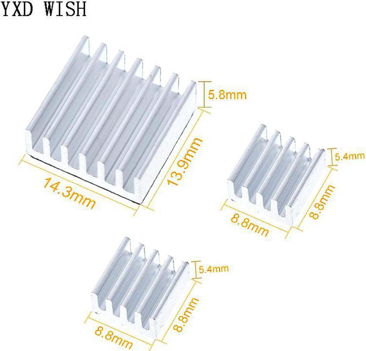 Ensemble de dissipateurs thermiques adhésifs en aluminium, radiateur pour refroidissement Raspberry Pi 2 B, 30 pièces