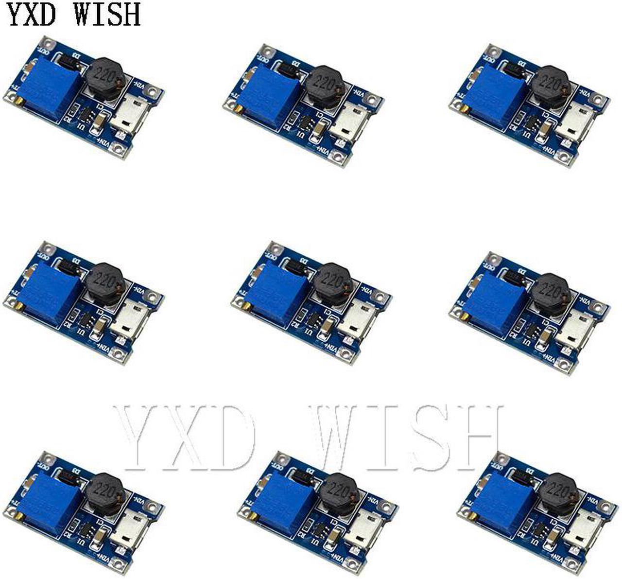 Module Boost réglable 2a, 10 pièces/lot, avec MICRO USB 2V - 24V à 5V 9V 12V 28V LM2577, MT3608 DC-DC