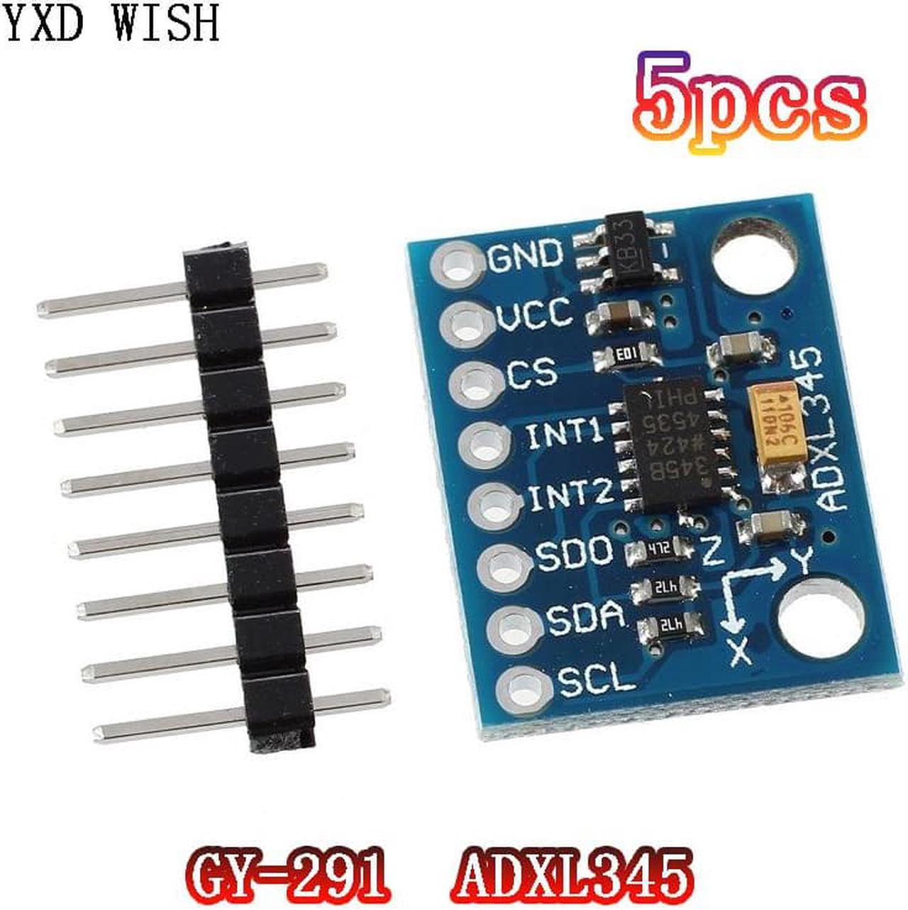 Capteur de gravité numérique 3 axes ADXL345, 5 pièces, Module d'accélération, transmission IIC/SPI, Kit de capteurs à monter soi-même, GY-291